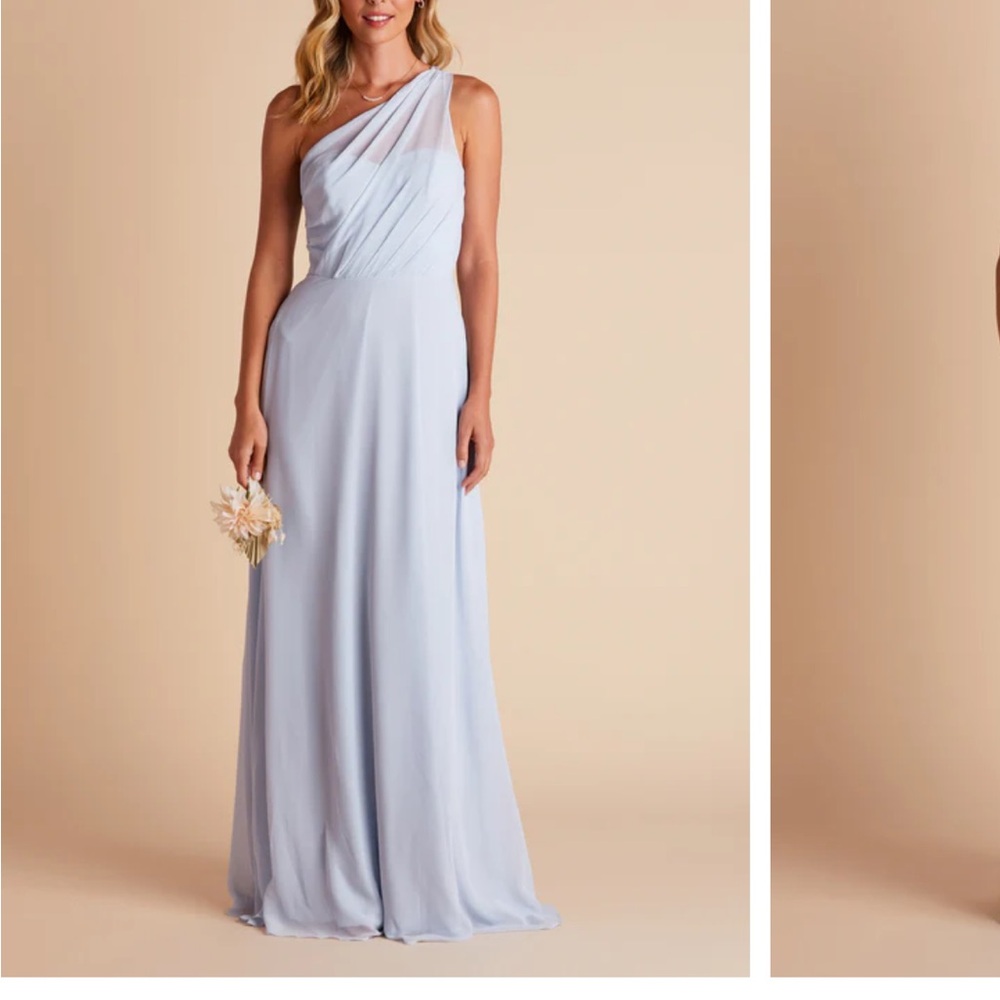 Birds Grey Ice Blue Bridesmaid Dress